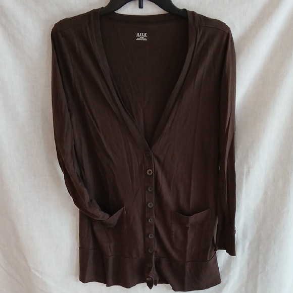 A.N.A. Brown Cardigan - Picture 1 of 3